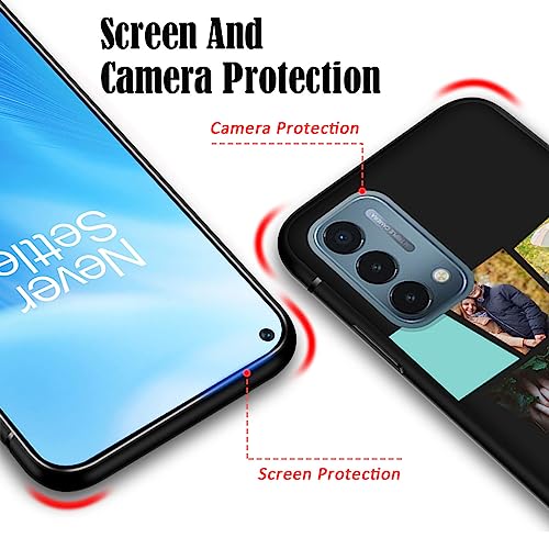 Personalize Photo Phone Case for OnePlus Nord N200 5G - Picture Image Text Name Collage Customization, Thin Soft TPU Silicone Black N 200 5 G Mobilephone Covers Memorial Gift Lovers - color: Black 11 - Stones, 6 Photos Name