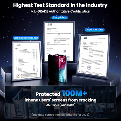 Uyiton for iPhone 13/13 Pro/14 Privacy Screen Protector UnBreak-Glass - size: iPhone 13/13 Pro/14 - 6.1 inch
