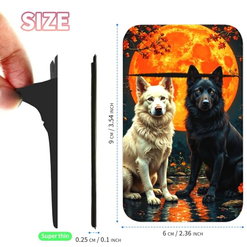 Phone Credit Card Holder Stick on, Cell Phone Pocket Self Adhesive Stretchy Stick on Wallet ID Credit Card Case Pouch Sleeve with Flap for All Smartphones, Black White Wolf - color: Black White Wolf