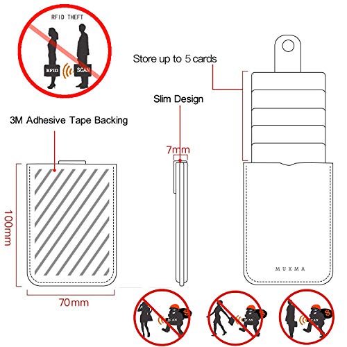 Card Holder for Back of Phone, RFID 5 Pull Phone Wallet, Black - color: Black