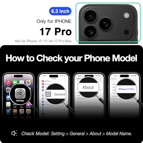 Magnetic for iPhone 17 Pro Wallet Case with Card Holder Black | Compatible with MagSafe, Shockproof Phone Cover with Detachable RFID Blocking Credit Card Slot, Black - color: Black, size: iPhone 17 Pro