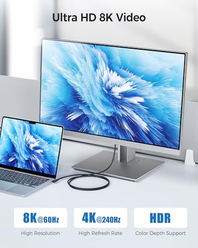 Cable Matters [Intel Certified] 40G Right Angle Thunderbolt 4 Cable, 2.6ft