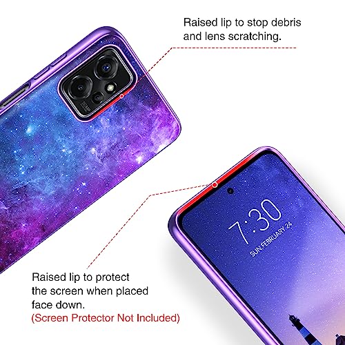 GUAGUA Compatible with Motorola Moto G Power 5G Case 2023 6.5 Inch Glow in The Dark, Noctilucent Luminous Space Nebula Slim Fit Cover Protective Anti Scratch Cases for Moto G Power 2023, Blue Nebula