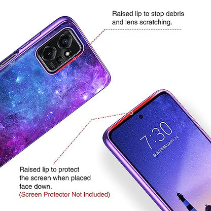 GUAGUA Compatible with Motorola Moto G Power 5G Case 2023 6.5 Inch Glow in The Dark, Noctilucent Luminous Space Nebula Slim Fit Cover Protective Anti Scratch Cases for Moto G Power 2023, Blue Nebula
