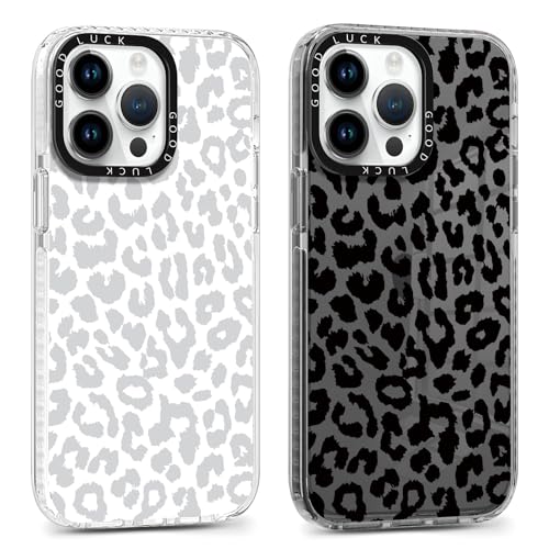 2 Pack Clear Cases for iPhone 13 Pro Max, Clear with Cute Coquette Fashion Leopard Cheetah Print Patterns, Shockproof Protection, Silicone Soft TPU Hybrid Case - color: Cheetah Print 01, size: iPhone 13 Pro Max