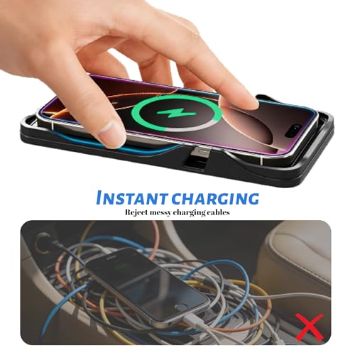 Non Slip Wireless Charger Mat for Ford Ranger 2000-2011 2019-2025, USB Car Wireless Charger Non-Slip Phone Charging Wireless Car Charger