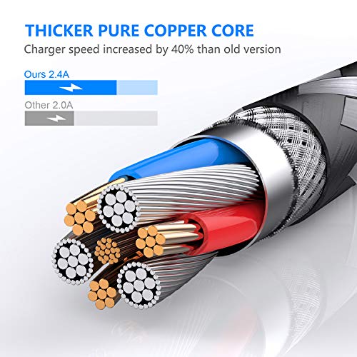 iPhone Charger Cable, 4pack 3ft/1m Lightning Cable Nylon Braided MFi Certified iPhone Cable USB Sync Cord Fast iPhone Charging Cable for iPhone Xs Max X XR 8 7 6s 6 Plus SE 5, iPad mini/Air