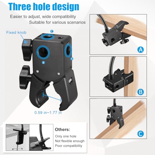 Webcam Stand, Webcam Mount Gooseneck Arm with Phone Holder Web Camera Stand Desk Mount Clip Clamp for Logitech Webcams C922 C930e C920S C920 C615 C960 C920x BRIO 4K NexiGo N60 and More - size: 21 INCH