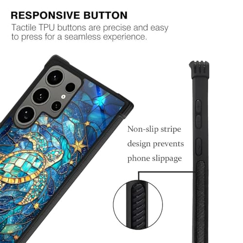 for Samsung Galaxy S24 Ultra Case,Soft Silicone Shockproof Bumper Camera Protection Phone Case-Glass Star Turtle - color: Glass Star Turtle, size: Samsung Galaxy S24 Ultra