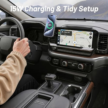 Phone Holder for Chevy Silverado 1500/2500/3500 (2022-2026, ONLY Fits 13.4" Screen), MagSafe Car Mount, 15W Magnetic Wireless Charger, 360° Rotating, Hands Free, 2023 Silverado Accessories Interior - size: Chevy Silverado 1500 | 2022-2026 (13.4" Screen)