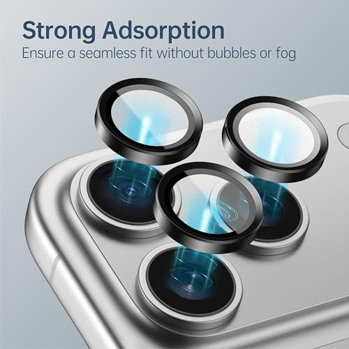 for iPhone 17 Pro Max Camera Lens Protector, 9H Tempered Glass, Black - color: Black