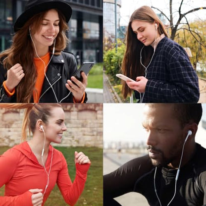 Wired Earbuds 2 Pack, Earbuds HiFi Stereo Wired Earphones Headphones with Microphone Volume Control Compatible with iPad, Laptop, MP3, Android Smartphones, Fits All 3.5mm Jack Device - color: Off-white