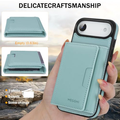 for iPhone 17 Air Wallet Case, 2-in-1 Detachable Phone Case, Card Holder RFID Blocking, Fashionable Faux Leather Card Slot & Folding Design (Blue) - color: Blue, size: iPhone 17Air
