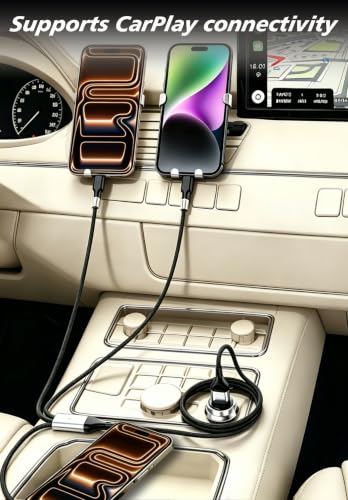 Awnuwuy 100W Multi Charge Cable for iPhone/Lightning/2 USB-C Ports, 6.6FT - size: 6.6FT