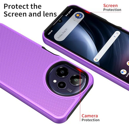for Cricket Icon Plus 2026 (Plus Version Only) /AT&T Verge 2 Case with Tempered Glass Screen Protector,Dual Layer Heavy Duty Shockproof Protection (Purple) - color: Purple
