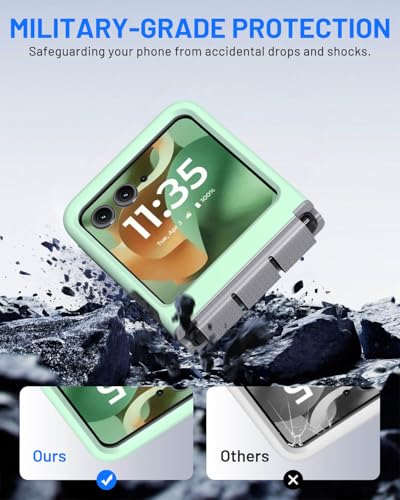 Hinge Protection for Motorola Razr 2026/2025/2024 Case (Green) | TPU bumper & hard PC, raised camera edges, shockproof, slim, lightweight, dual-layer cover, wireless charging compatible - color: Green