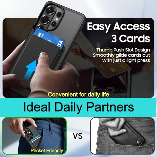 Magnetic for Samsung Galaxy S26 Ultra Wallet Case with Card Holder﻿ | Compatible with MagSafe, Shockproof Phone Cover with Detachable RFID Blocking Card Slot, Black - color: Black, size: S26 Ultra 6.9"