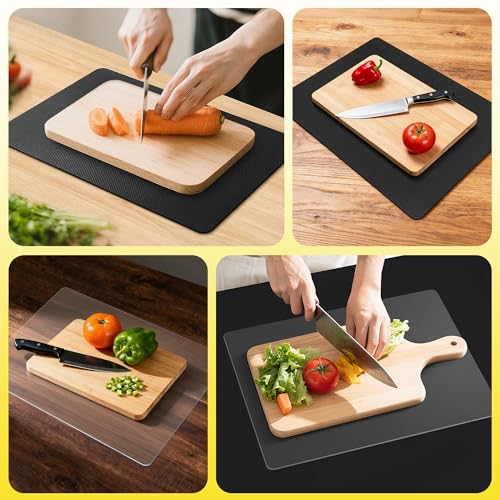 Upgraded 10” x 15” Non-Adhesive Non-Slip Cutting Board Mat Multi-Purpose - color: Black