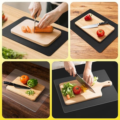 Upgraded 10” x 15” Non-Adhesive Non-Slip Cutting Board Mat Multi-Purpose - color: Black