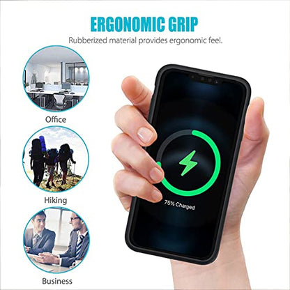 Battery Case for iPhone 13 Pro Max, Full Encircle 12000mAh High Capacity Rechargeable Portable Charger Case Extended Battery Compatible with iPhone 13 Pro Max (6.7 inch) Wireless Charging Case-Black - size: iPhone 13 Pro Max