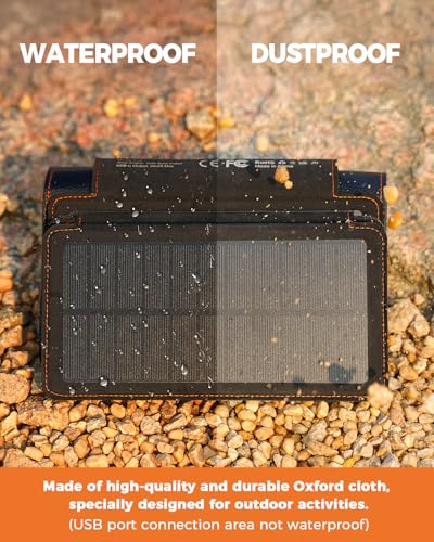 BLAVOR Portable Foldable Solar Charging Pack 10W, Built-in Charging Cable - color: Black