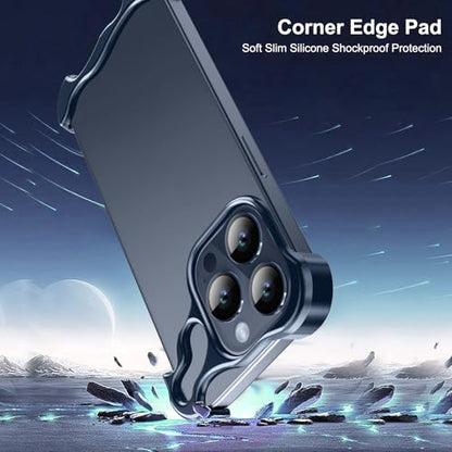 Frameless Phone Case Crafted for iPhone 12 Pro Max Blue - color: Aluminum Blue, size: iPhone 12 Pro Max