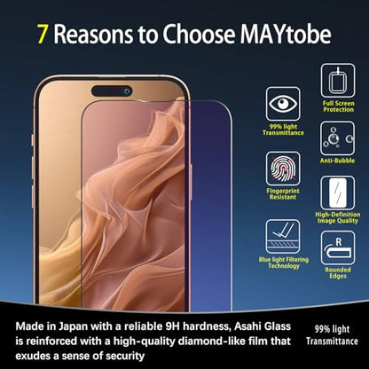 MAYtobe 2-Pack Screen Protector for iPhone 16 Pro Max Tempered Glass - size: iPhone 16 Pro Max