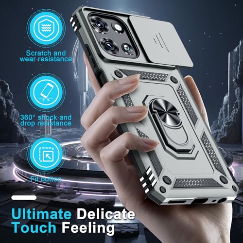 for Moto G Power 5G 2026/2025 Case Built in Slide Camera Cover Silver - color: Silver, size: Moto G Power 5G(2025)
