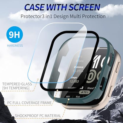 2 Pack for Amazfit Bip 6 Screen Protector Case - color: Dark Green+Dark Green