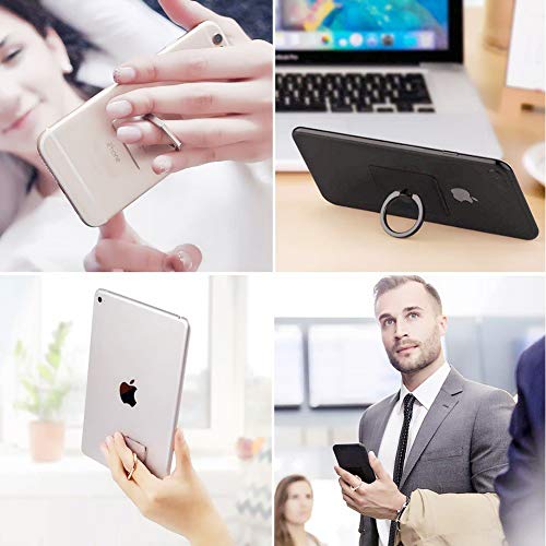 Cell Phone Ring Holder Stand Transparent Finger Grip Loop - color: 2 Rose Gold 2 Silver (Round)