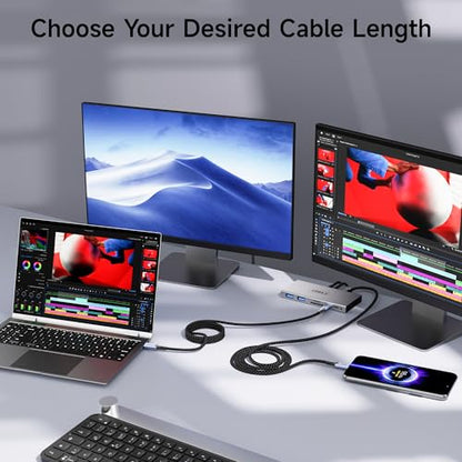 40Gbps USB C to USB C high Speed Cable Compatible with Thunderbolt 4/3,USB 4 Data Cable 3.3FT/1M, USBC Monitor Cord 8K/4K Video Display & 240W PD Fast Charging. - size: 3.3FT