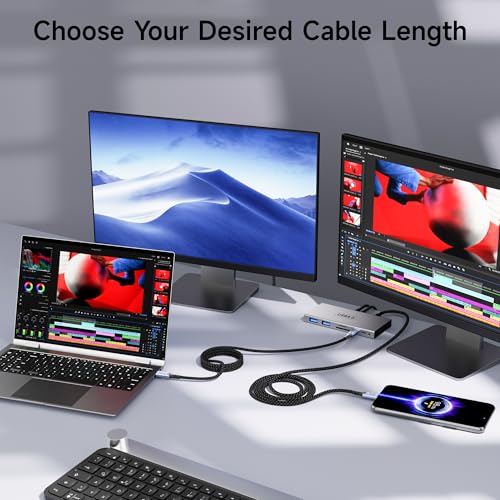 [2-Pack] USB 4 Cable 1FT/0.3M, Short USB C Data Cable for 40Gbps Braided,8K/4K Video Display,240W Fast Charging,USBC to USBC Compatible with Thunderbolt 4/3 Cable,high Speed USB c Cable - size: 1FT+1FT