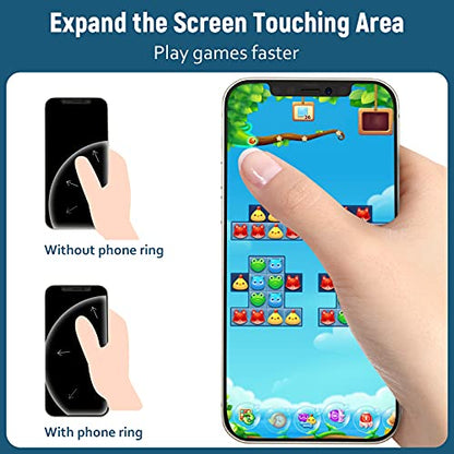 Phone Ring Holder Finger Kickstand 360°Rotation Cellphone Back Grip Foldable Cell Phone Stand for Desk Compatible with iPhone iPad Smartphones Tablets (Black) - color: Black