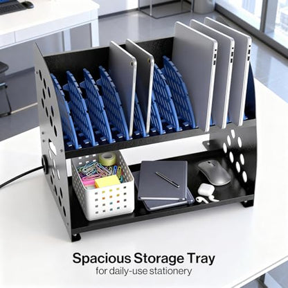 POCHAR 10-Device Open Charging Station for Chromebooks Tablets with Sockets - size: 10 Laptops