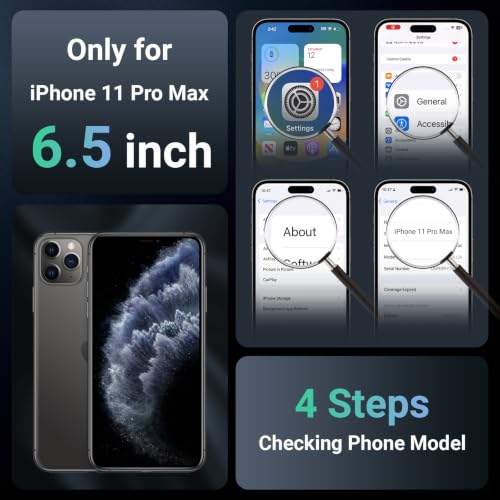 jaroco Magnetic for iPhone 11 Pro Max Case Heavy Duty Protection Gray | Compatible with MagSafe,Military Grade Drop Protection,Translucent Matte,Non-Slip,Shockproof 2-Layer Durable Bumper Case - color: Black, size: iPhone 11 Pro Max