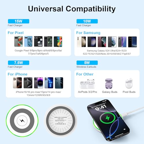 15W Pixel 11 10 9 Wireless Charger Fast Charging Pad for Google Pixel 10Pro - color: White