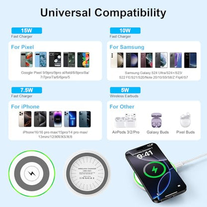 15W Pixel 11 10 9 Wireless Charger Fast Charging Pad for Google Pixel 10Pro - color: White