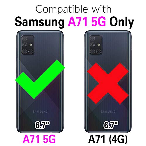 Asuwish Phone Case for Samsung Galaxy A71 5G Zipper Wallet Magnetic Detachable Cell Cover with Tempered Glass Screen Protector Crossbody Strap Flower Card Holder Slot A 71 G5 71A S71 Women Girls Gray - color: Gray