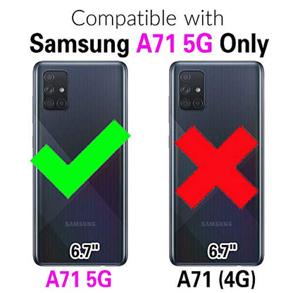 Asuwish Phone Case for Samsung Galaxy A71 5G Zipper Wallet Magnetic Detachable Cell Cover with Tempered Glass Screen Protector Crossbody Strap Flower Card Holder A 71 G5 71A S71 Women Girls Rose Gold - color: Rose Gold