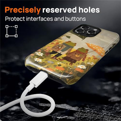 Magnetic for iPhone 14 Pro Case,[Compatible with Magsafe] Dual Layer Protective Heavy Duty Shockproof Rugged Drop Protection Bumper Hybrid Case - Rain Frog and Toad - color: Rain Frog and Toad, size: iPhone 14 Pro