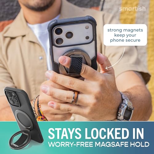Smartish MagSafe Phone Grip, Quickstand, Kickstand Ring Holder, Black - color: Black Tie Affair