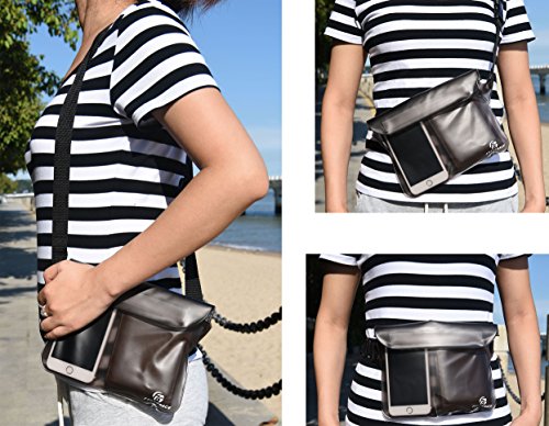 Freegrace Waterproof Pouches with Waist Strap / Pouch Case Bundle Set- Keep Your Phone & Valuables Dry and Safe - Waterproof Dry Bags for Boating Swimming Snorkeling Kayaking Beach Water Parks Pool - color: Gray