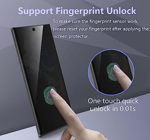 [2 Pack for Galaxy S24 Ultra Privacy Screen Protector Tempered Glass, [Anti-Spy][Supports Fingerprint Unlock] [ Bubble Free] [Case Friendly] for S24 Ultra 5G 6.8 inch - size: S24U 2