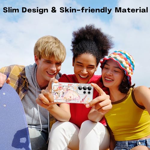 Designed for Galaxy S26 Ultra Case Clear with Card Holder, Shockproof Protective Butterfly and Flower Wallet Case for Samsung Galaxy S26 Ultra - color: Blutterfly+Flower