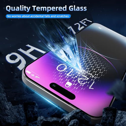 2-Pack Tempered Glass Matte Privacy Screen Protector for iPhone, Anti-spy Auto-Dust Removal, Anti-glare High Definition, Full Coverage No Bubble Easy Installation (For iPhone 16 Pro Max)
