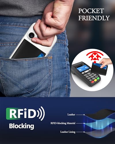 For MagSafe Wallet, Strong Magnet Wallet with RFID Blocking, 9 Cards Holder - color: Black Trifold MagSafe Wallet