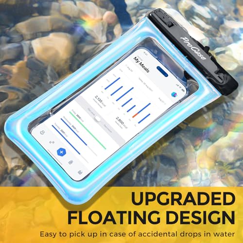 ProCase 2 Pack Floating Waterproof Phone Pouch, IPX8 Dry Bag for 7" Phones | Fits iPhone 17/16/15/14, Galaxy S24/S23 & Pixel 8/7. Touchscreen Waterproof Pouch for Swimming, Diving & Snow -Sparkle - color: Sparkle