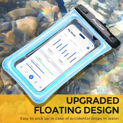 ProCase 2 Pack Floating Waterproof Phone Pouch, IPX8 Dry Bag for 7" Phones | Fits iPhone 17/16/15/14, Galaxy S24/S23 & Pixel 8/7. Touchscreen Waterproof Pouch for Swimming, Diving & Snow -Sparkle - color: Sparkle