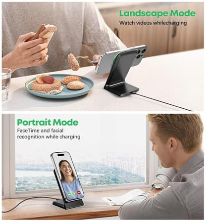 TXXTOL Magnetic Wireless Charger iPhone Stand 15W Fast Mag-Safe Charger for iPhone 16/15/14/13/12 Series Apple Magnet Wireless Charging Station - color: 1Pack Dark