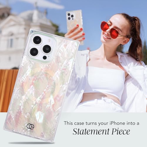 COCOMII Rectangle for iPhone 14 Pro Max Case, Natural Real Mother of Pearl | Compatible with MagSafe Wireless Charging, Shockproof 10ft Drop Protection, Camera & Screen Protection, Premium Glossy Finish - color: Natural Real Mother of Pearl, size: iPhone